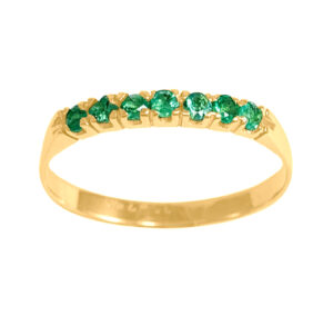 Meia Aliança Ouro 18k Clássica Esmeralda