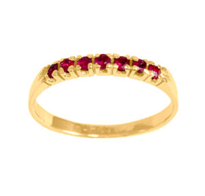 Meia Aliança Ouro 18k Clássica Rubi