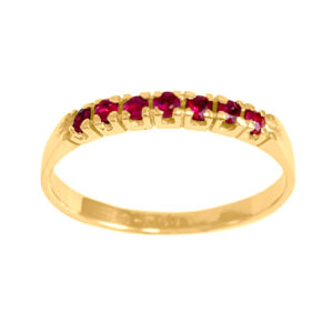 Meia Aliança Ouro 18k Clássica Rubi