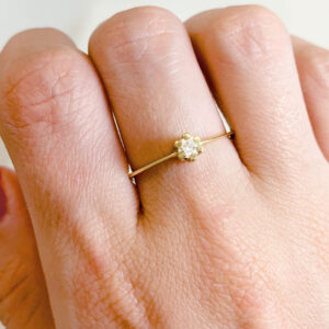 Anel Solitário Diamante Ouro 18k