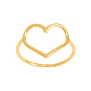 Anel Ouro 18k Coração Fio