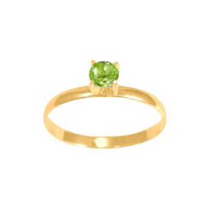 Anel Solitário Ouro 18k Peridoto Natural