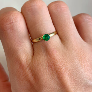 Anel Soltário Crisoprásio Natural