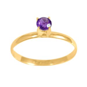 Anel Solitário Ametista Natural