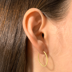 Brinco Argola Oval Ouro 18k