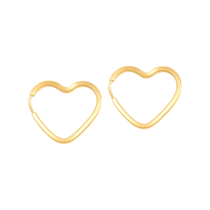 Brinco Argola Coração Ouro 18k