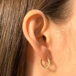 Brico Argola Clássica Com Trava Ouro 18k