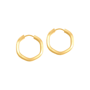 Brinco Argola Sextavado Ouro 18k