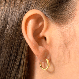 Brinco Argola Sextavado Ouro 18k