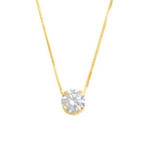 Conjunto Ouro 18k Ponto de Luz e Cordão Veneziano