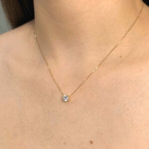 Conjunto Ouro 18k Ponto de Luz e Cordão Veneziano