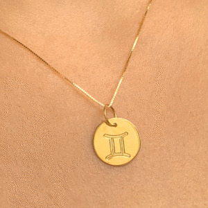 Pingente Signo Gêmeos Ouro 18k