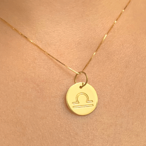 Pingente Signo Libra Ouro 18k