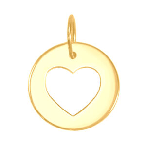 Pingente Coração Vazado Ouro 18k