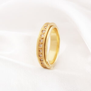 Aliança Ouro 18k Giratória