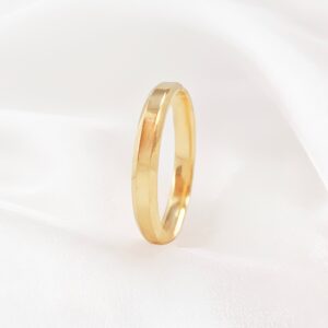 Aliança Ouro 18k Chanfrada 3mm