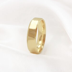 Aliança Ouro 18k Chanfrada 5mm