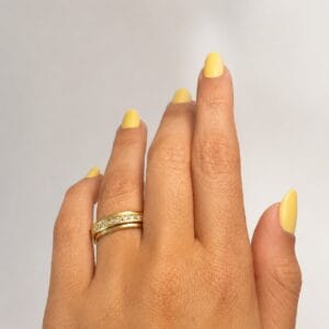 Aliança Ouro 18k Giratória