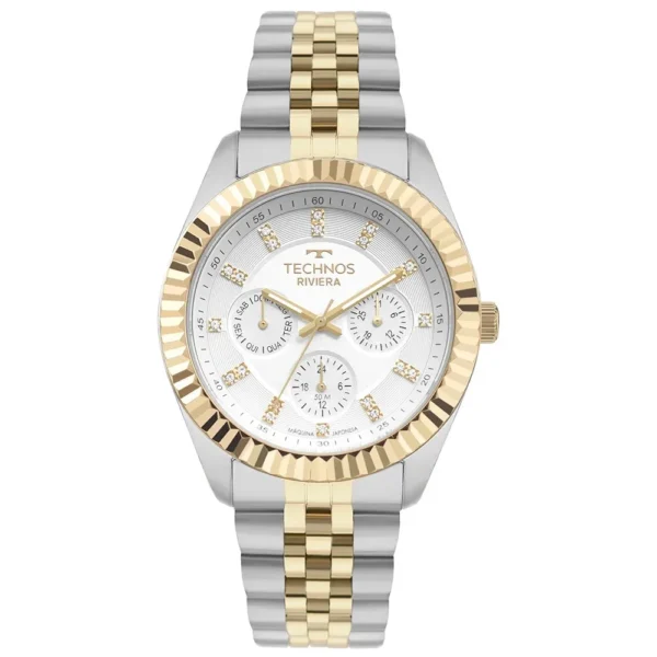 Relógio Technos Riviera  Prata e Dourado