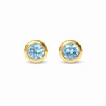Brinco em Ouro 18k com Topázio Azul Natural 5 mm 3