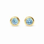 Brinco em Ouro 18k com Topázio Azul Natural 5 mm 3