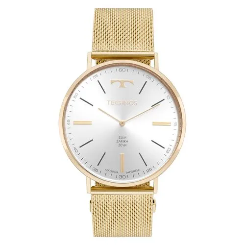 Relógio Technos  Slim Dourado Unissex -44mm