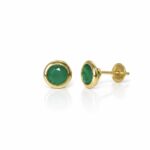 Brinco em Ouro 18k com Crisoprásio Natural 5 mm 1