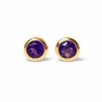 Brinco em Ouro 18k com Ametista Natural 5 mm 3