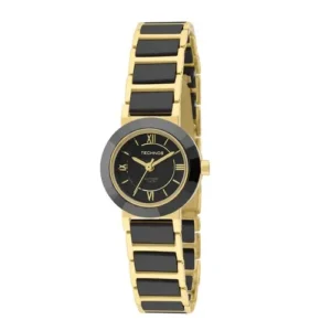 Relógio Technos Feminino Cerâmica Preto e Dourado