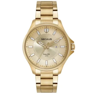 Relógio Seculus  Casual Dourado