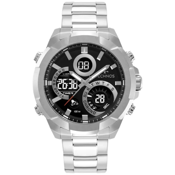 Relógio Technos Masculino Digitech Prata