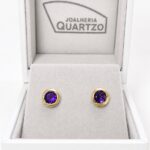 Brinco em Ouro 18k com Ametista Natural 5 mm 4