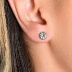 Brinco em Ouro 18k com Topázio Azul Natural 5 mm 2
