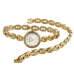 Relógio Seculus  Feminino Kit Bracelete Cristais Dourado 3