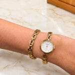 Relógio Seculus  Feminino Kit Bracelete Cristais Dourado 2