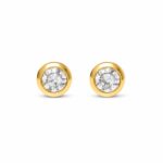 Brinco em Ouro 18k com Topázio Branco Natural 5 mm 3