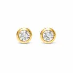 Brinco em Ouro 18k com Topázio Branco Natural 5 mm 3