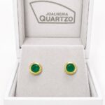 Brinco em Ouro 18k com Crisoprásio Natural 5 mm 4