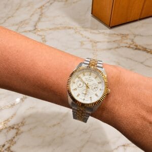 Relógio Technos Riviera  Prata e Dourado