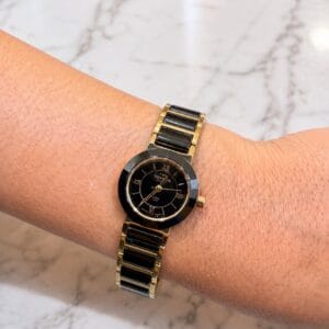 Relógio Technos Feminino Cerâmica Preto e Dourado