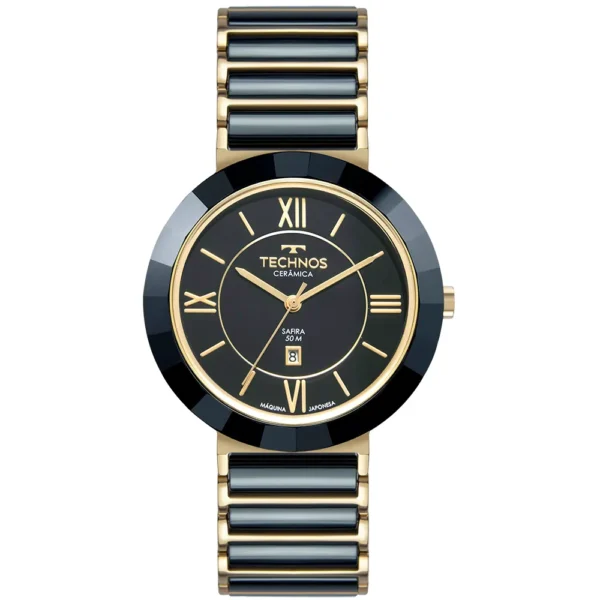 Relógio Technos Cerâmica Azul e Dourado - 40mm