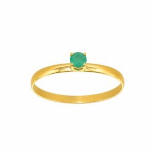 Anel Solitário em Ouro 18k com Crisoprásio Natural 3 mm