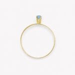 Anel Solitário em Ouro 18k com Topázio Azul Natural  3 mm 5